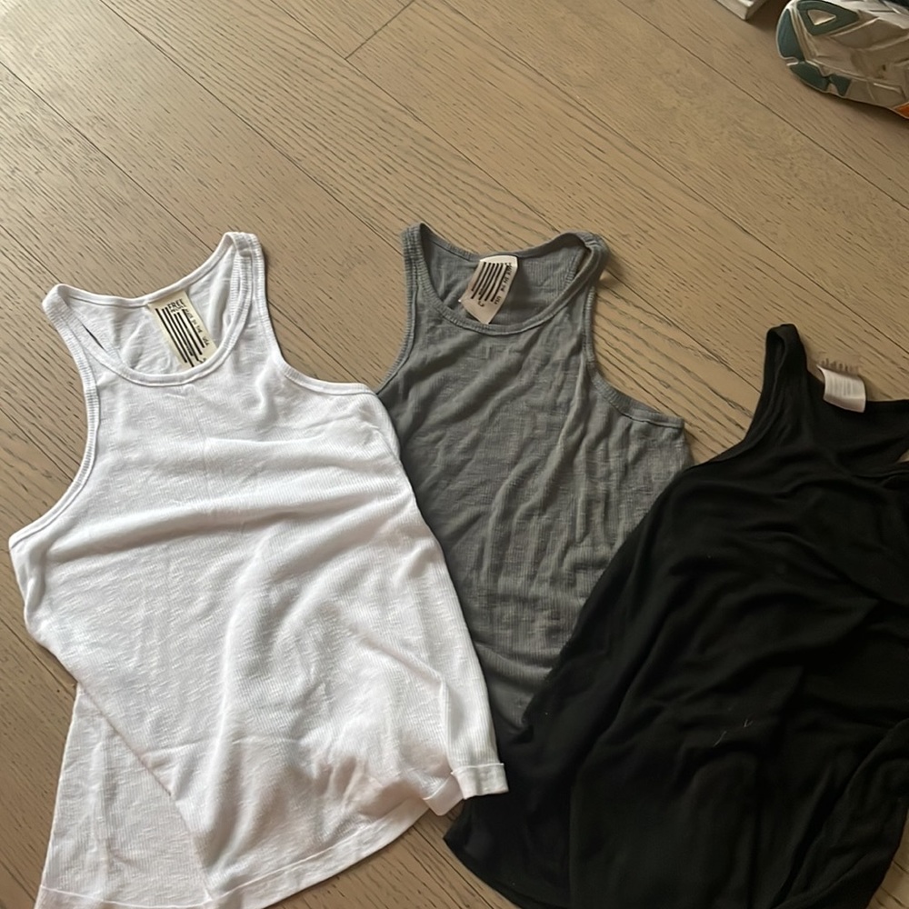 3 Free People Tanks